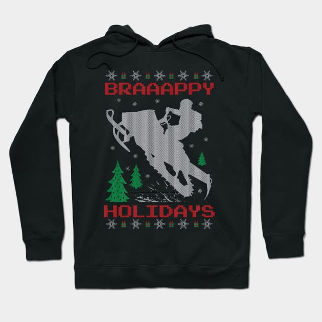 Happy Holidays Snowmobile Hoodie by OffRoadStyles